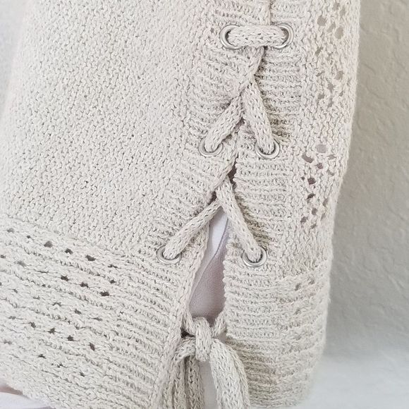 VERA WANG BNWT Knit Layered Tank Crew Neck Beige - Picture 7 of 8